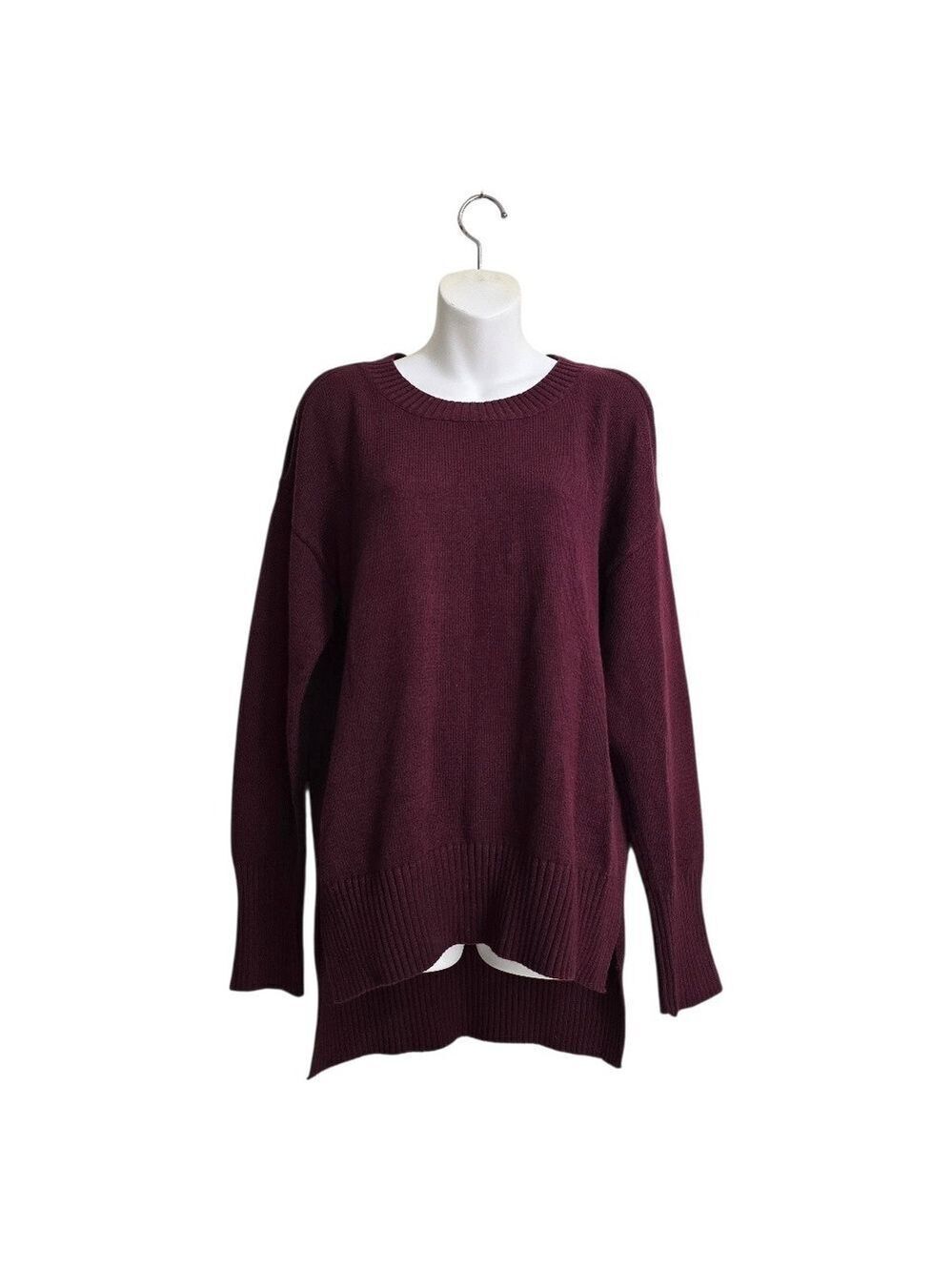 BCBGMaxazria Knit Hi-Lo Cold Shoulder Long Sleeve Sweater In Sassafrass Sz M